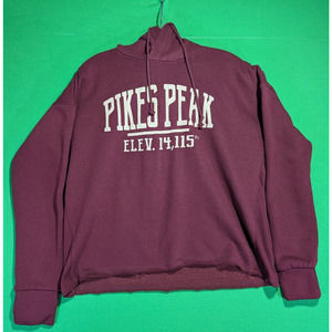 Pikes Peak Adult Medium Mountain Colorado Good Land Pull Over Hoodie Sweater